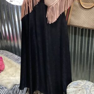 Gorgeous silk printed black full circle skirt maxi almost.